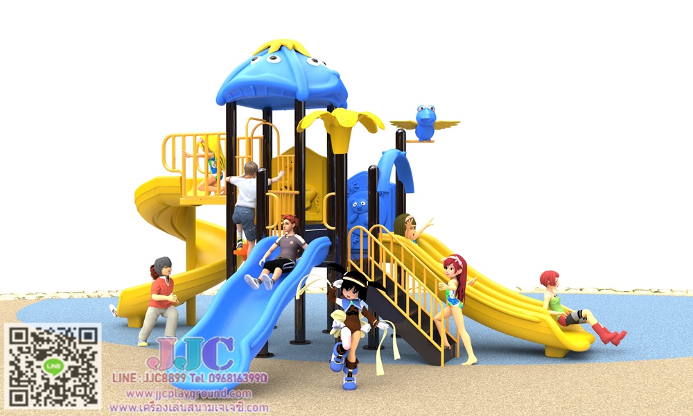 เครื่องเล่นสนามชุดสไลเดอร์บ้านหน้าสัตว์