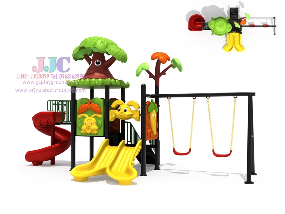 เครื่องเล่นสนามชุดต้นไม้ชิงช้า2ที่นั่งราคาถูก