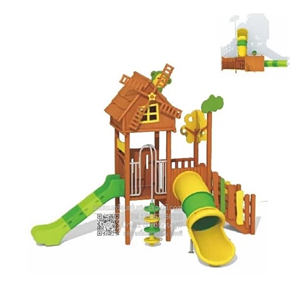 เครื่องเล่นสนามไม้สไลเดอร์มินิ