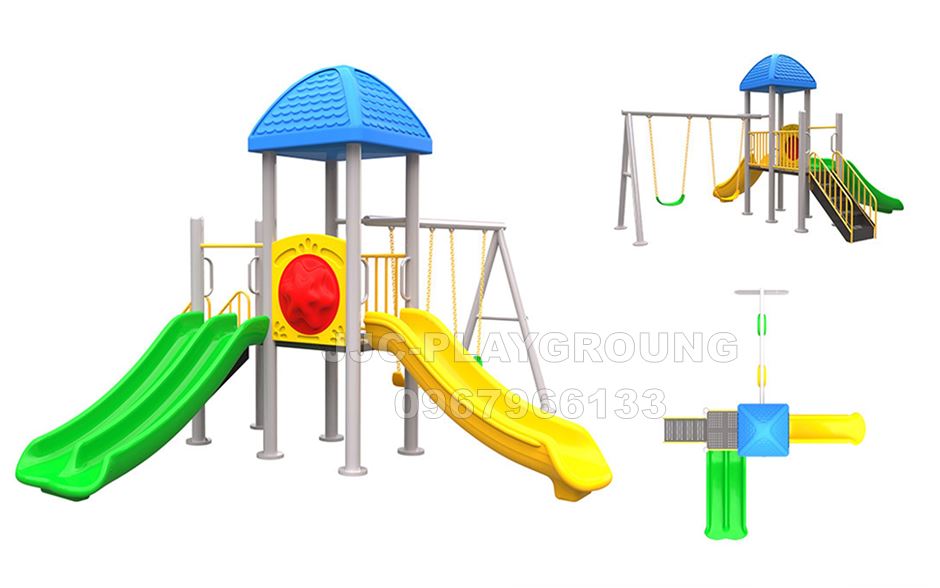 ชุดหอกระดานลื่นชิงช้า2ที่นั่ง