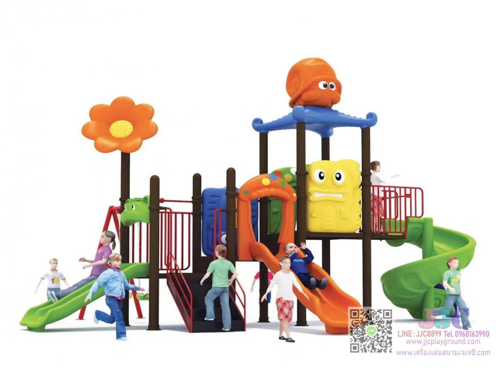 เครื่องเล่นสนามชุดปูเสฉวนดอกไม้ทะเลพร้อมชิงช้า2ที่นั่ง