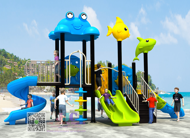 เครื่องเล่นสนามชุดปูพาเพื่อนปีนป่ายสไลด์