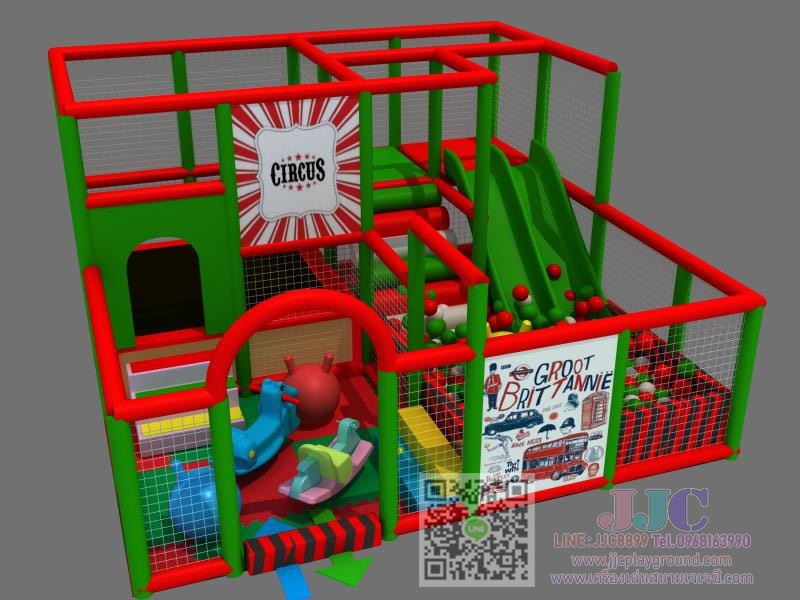 เครื่องเล่นในร่ม ชุดบ้านบอลมีหลักหลายรูปแบบในเครื่องเล่นเดียว ผู้เล่นสนามเล่นได้ทั้งสไลเดอร์ ม้าโยกเยก แทรมโพลีน และปีนป่ายบันได เครื่องเล่นไม่เป็นอัตรายต่อผู้เล่น